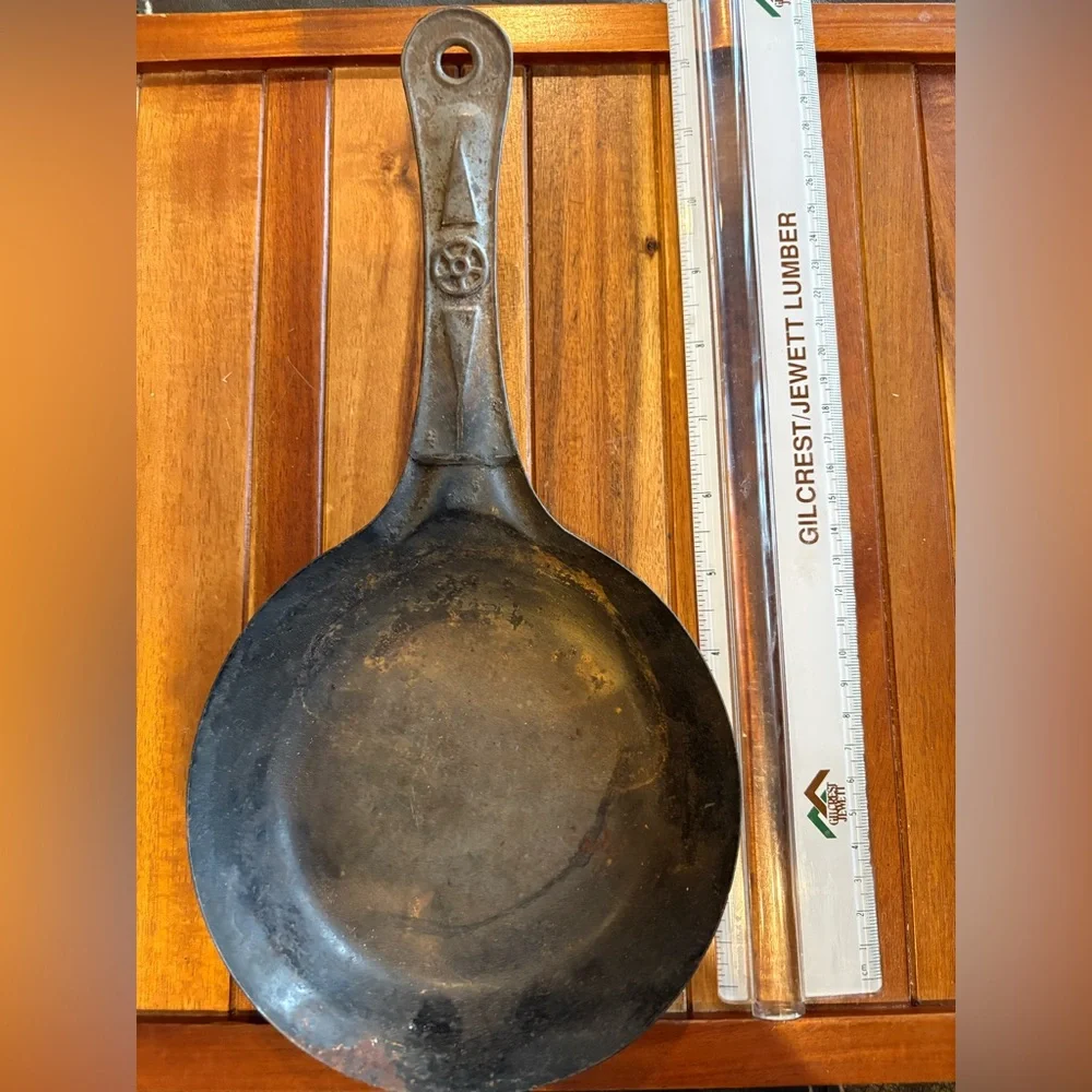 Vtg Acme Cold Handle Cowboy Camp Fry Pan Skillet Pressed Metal